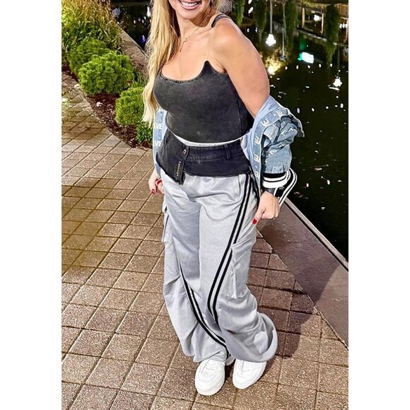 Chic Women's Casual Wide Leg Sweatpants - High Waist, Perfect for Every Season - Picture 4 of 6